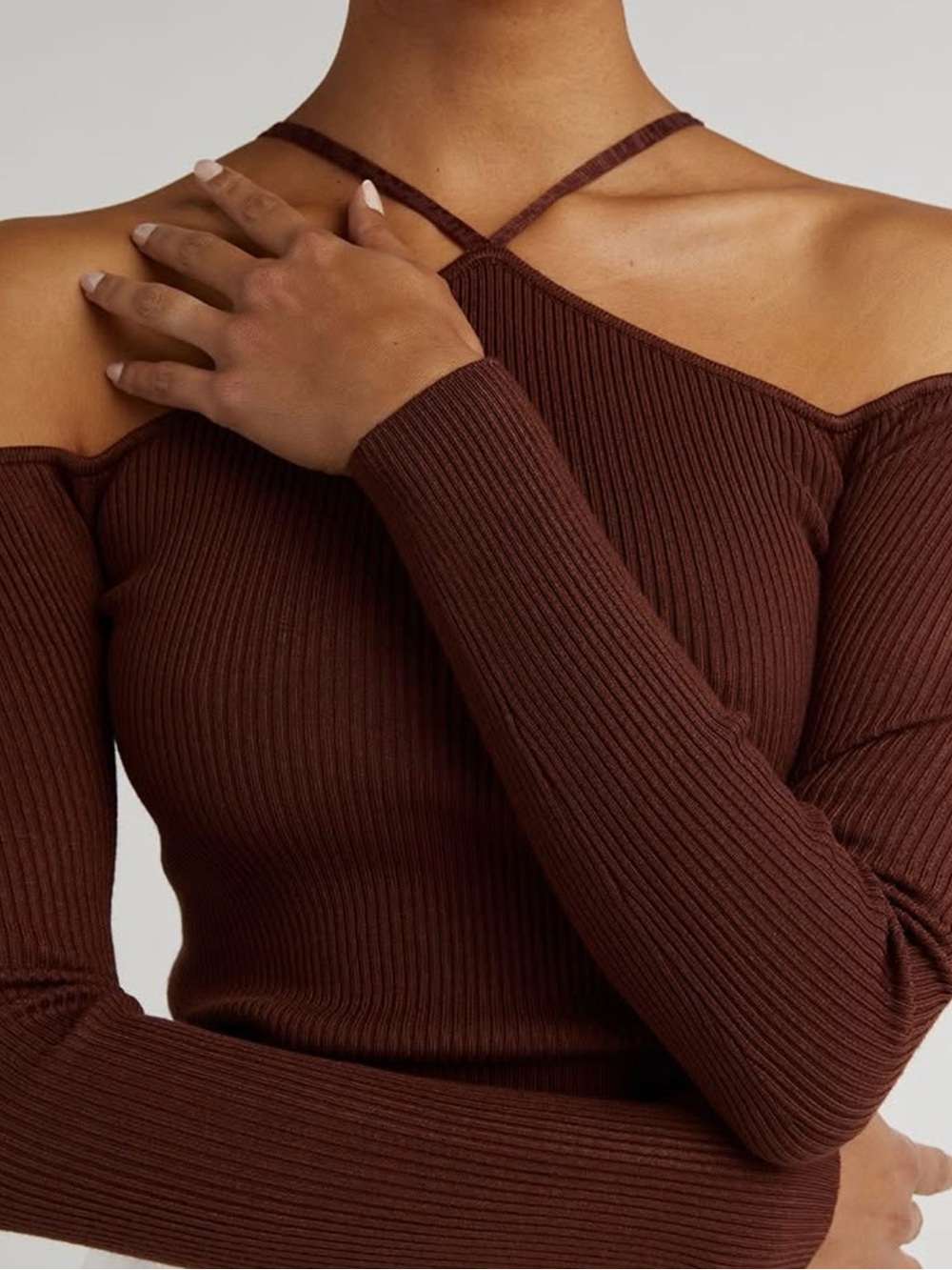- DISSH Gianna brown Ribbed Top - Picture 2 of 6